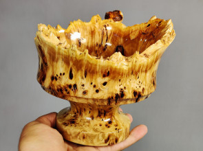 Handmade Wooden Candy Bowl Poplar Burl Wood